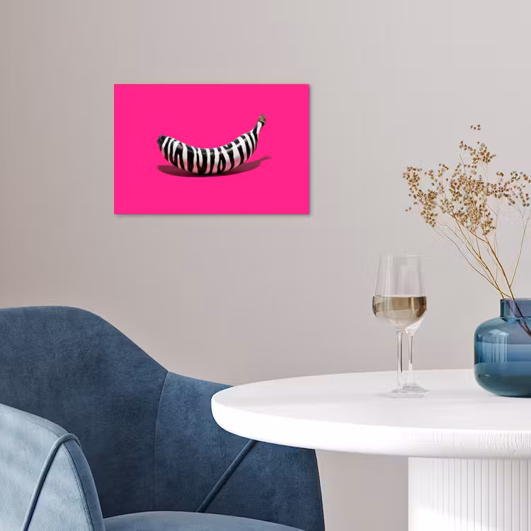 Poster - Banaan - Zebraprint - Roze — 4