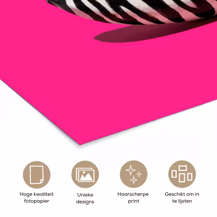 Poster - Banaan - Zebraprint - Roze — 5