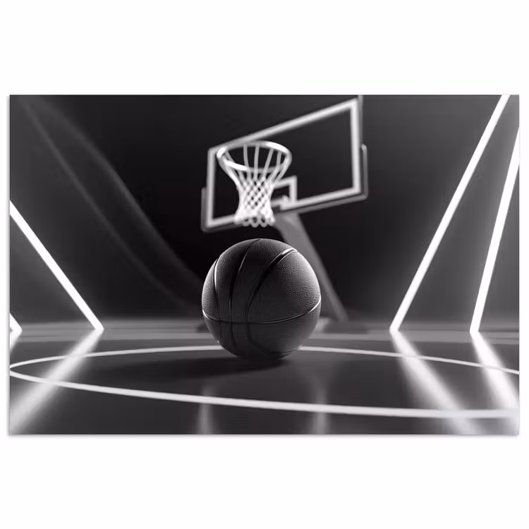 Poster - Basketbal - Basketbalveld - Lichtlijnen — 1