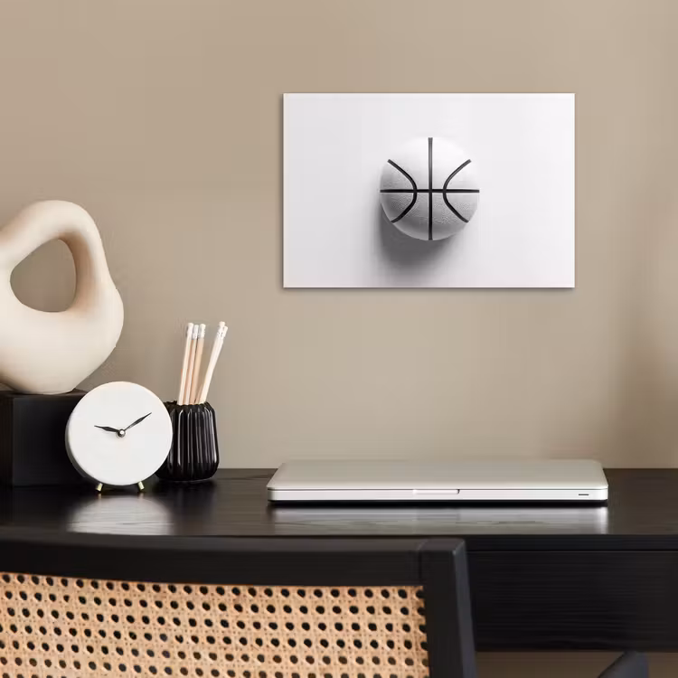 Poster - Basketbal - Wit - Schaduw - Lijnen — 2