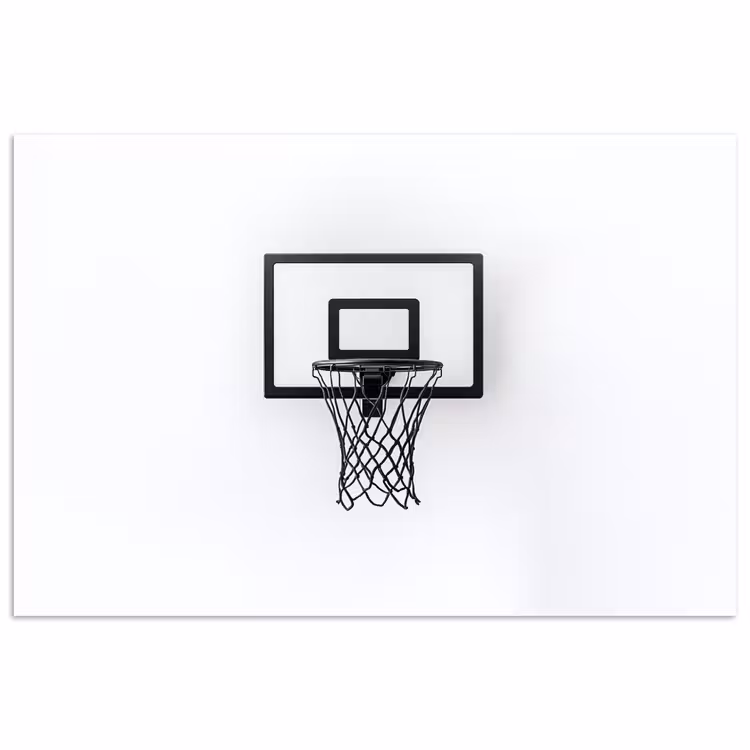 Poster - Basketbalbord - Minimalistisch - Zwart — 1