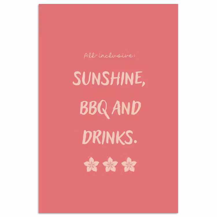 Poster - BBQ - Quote - Roze - Zomer — 1