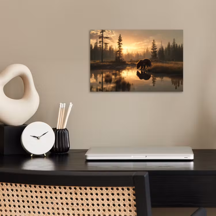 Poster - Beer - water - Bos - Ochtendlicht — 2
