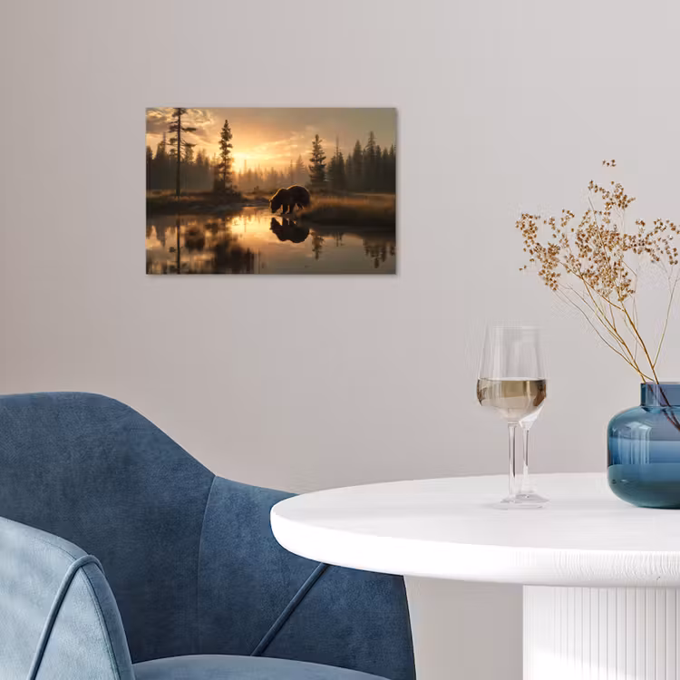 Poster - Beer - water - Bos - Ochtendlicht — 4