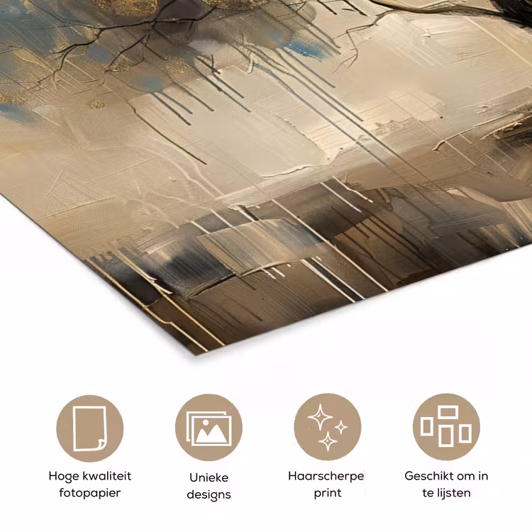 Poster - Beige - Abstract - Boom - Goud — 5