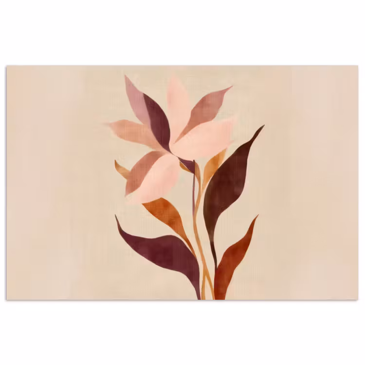 Poster - Bloemen - Blaadjes - Minimalistisch - Roze — 1