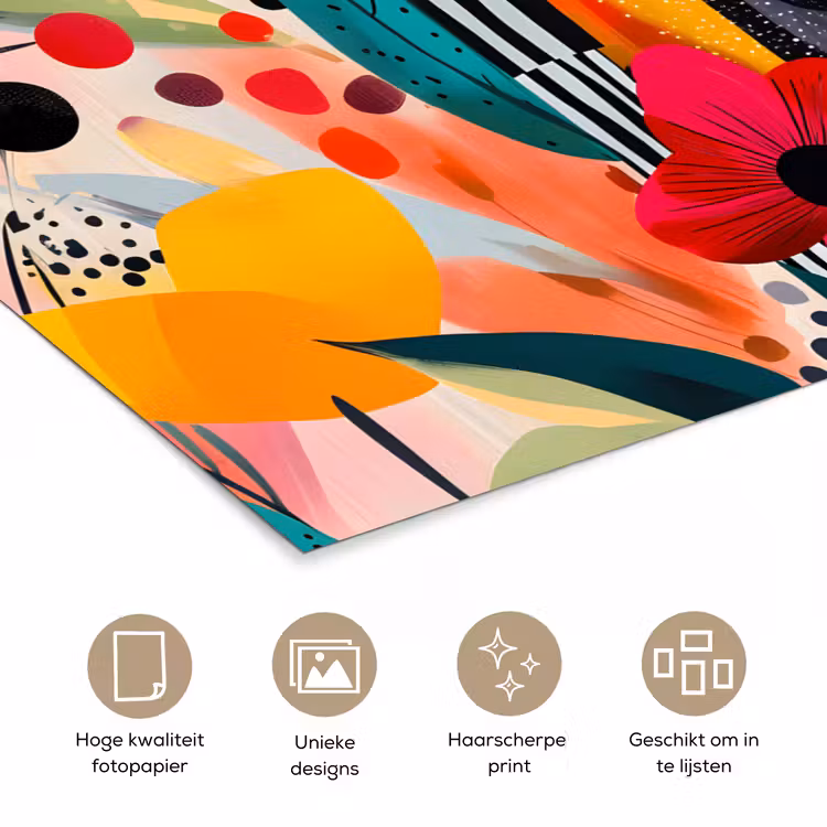 Poster - Bloemen - Bladeren - Abstract - Kleurrijk — 5