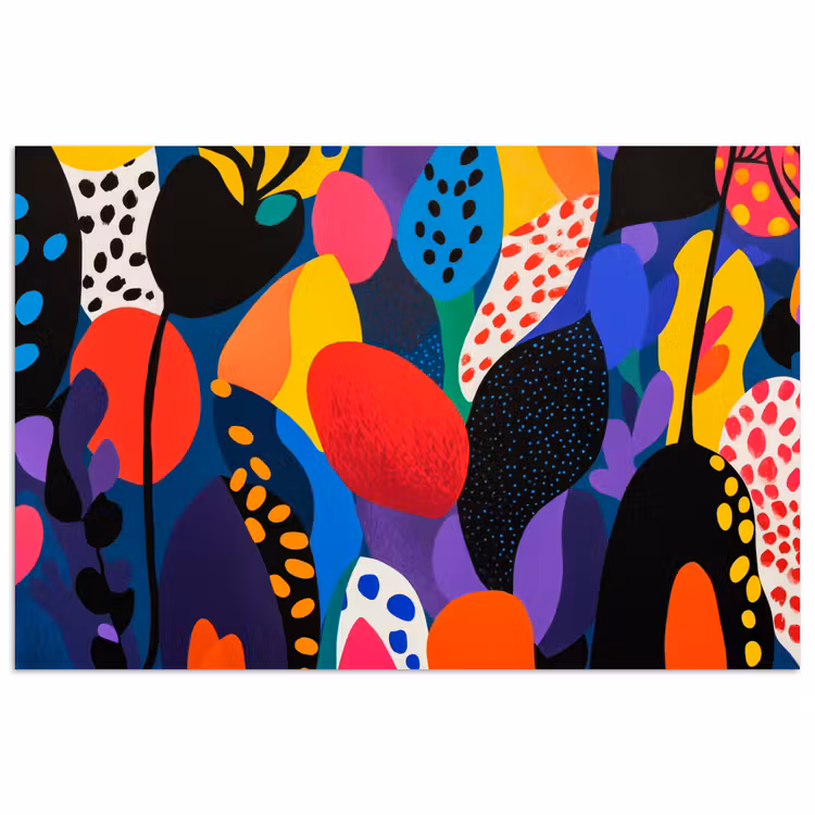 Poster - Bloemen - Bladeren - Abstract - Rood — 1