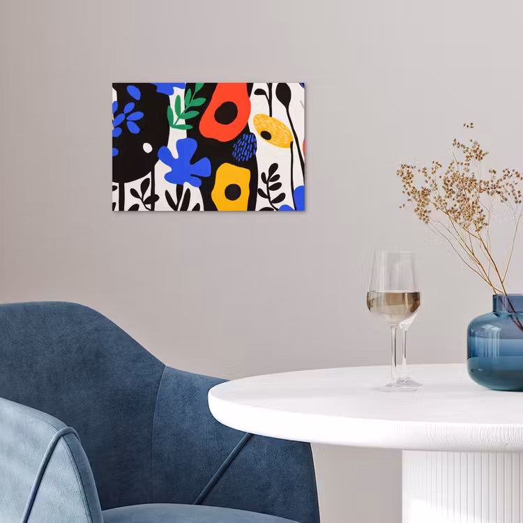 Poster - Bloemen - Bladeren - Abstract - Zwart — 4