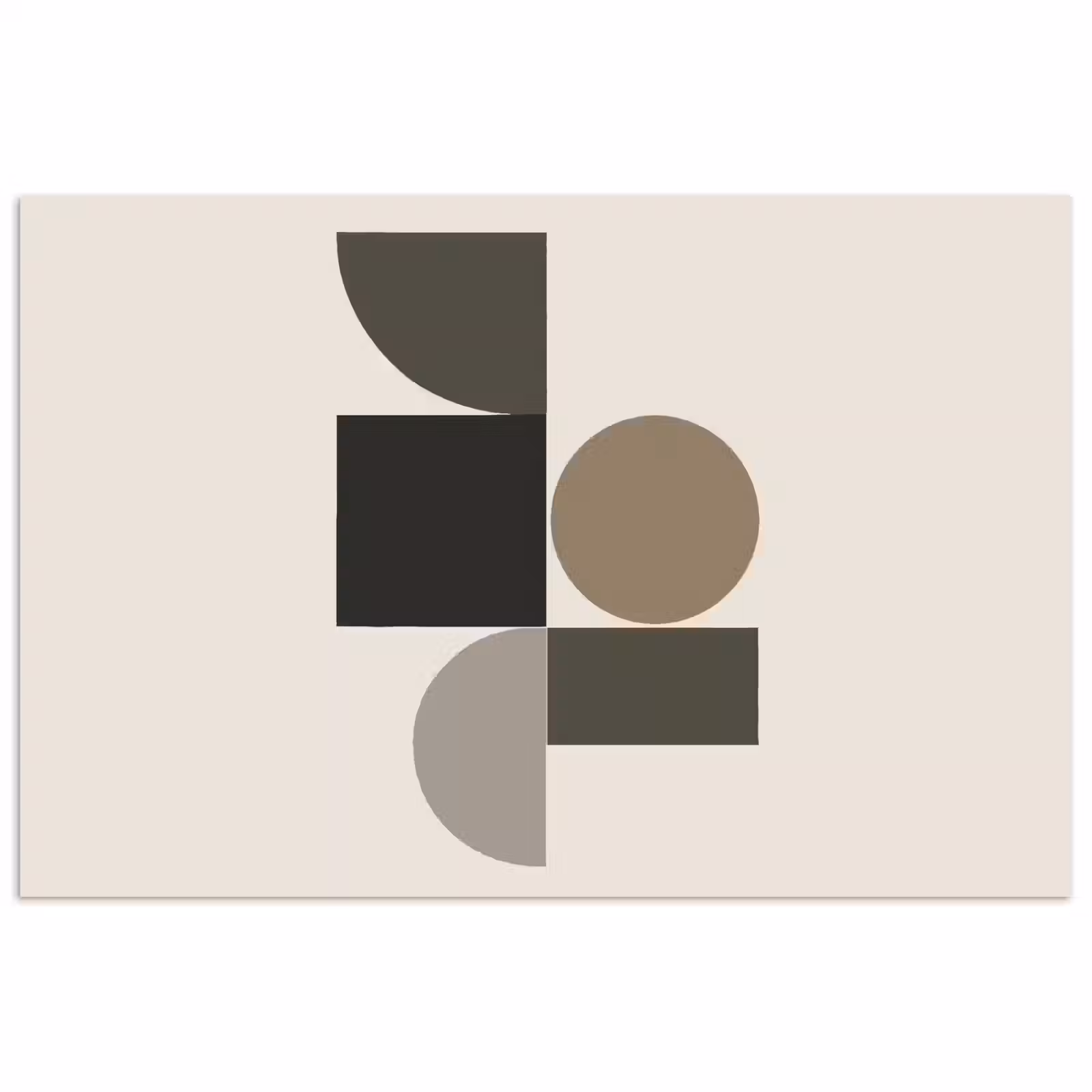 Poster - Aardetinten - Abstracte compositie - Eenvoudige vormen — 1