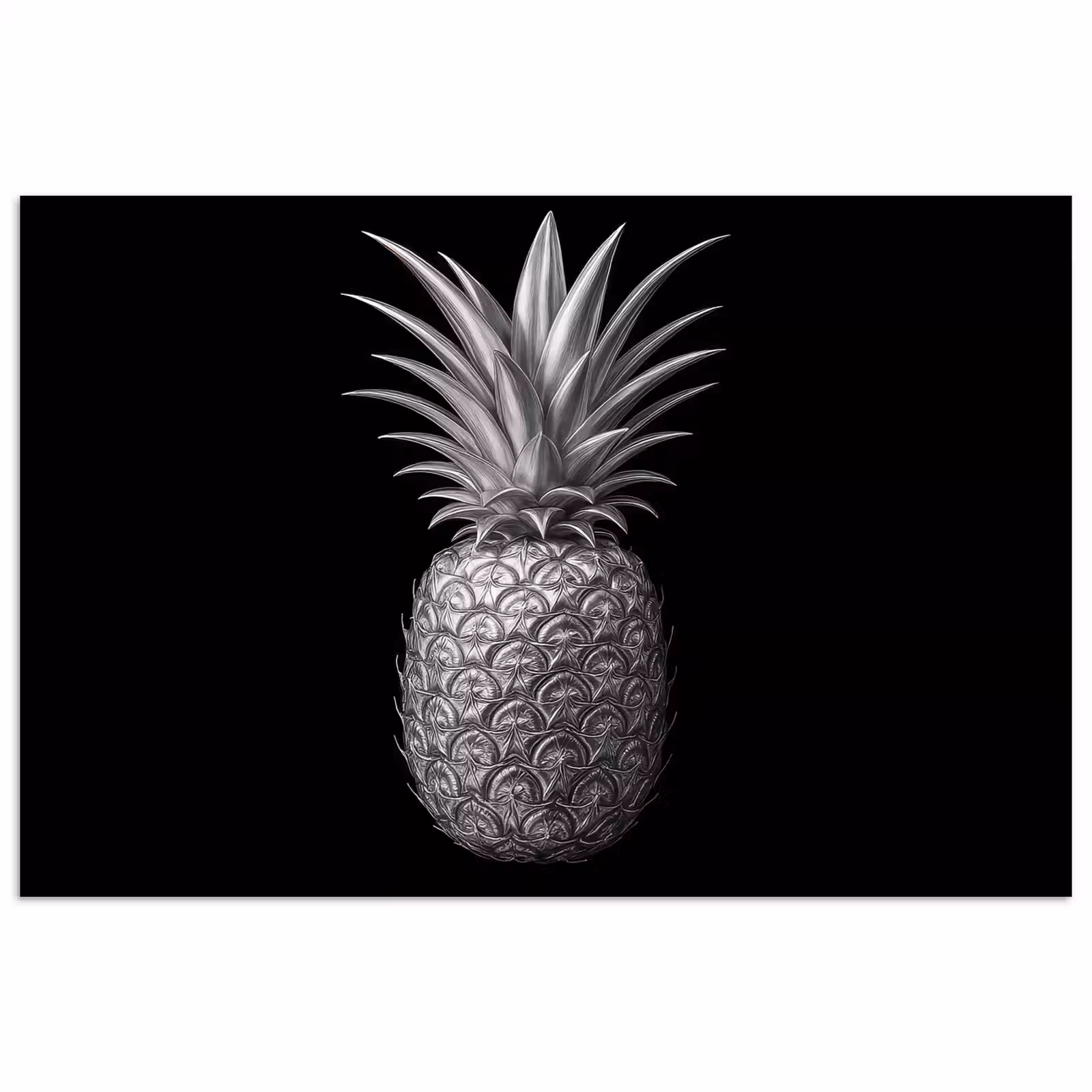 Poster - Ananas - Gedetailleerd - Bladeren — 1