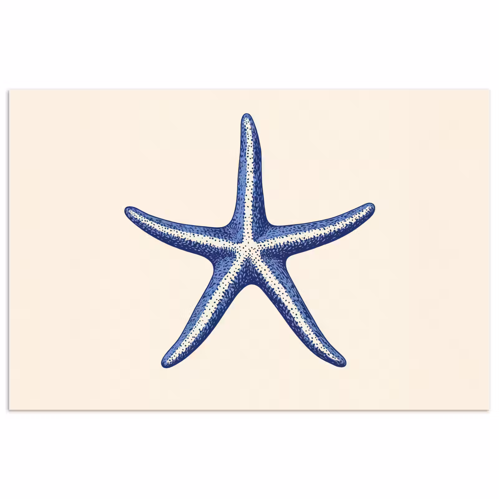 Poster - Blauwe zeester - Minimalistisch - Beige — 1