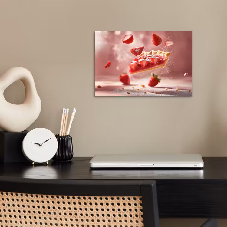 Poster - Aardbei - Taart- Eten - Roze — 2