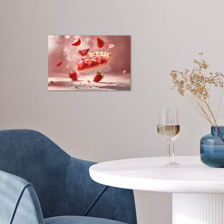 Poster - Aardbei - Taart- Eten - Roze — 4