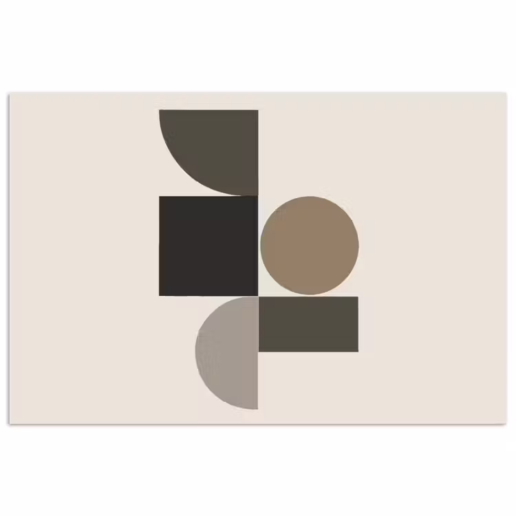 Poster - Aardetinten - Abstracte compositie - Eenvoudige vormen — 1