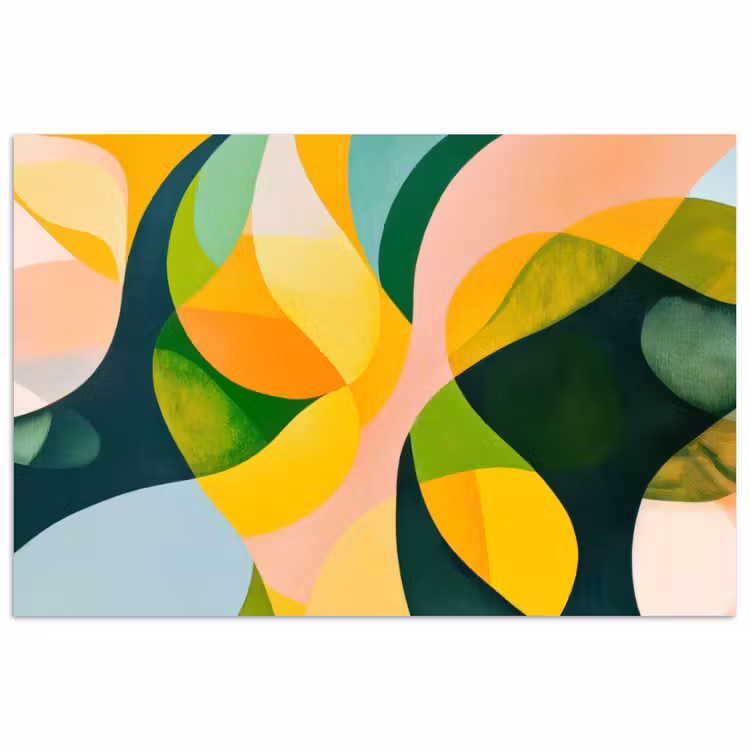 Poster - Abstract - Geel - Roze - Groen — 1