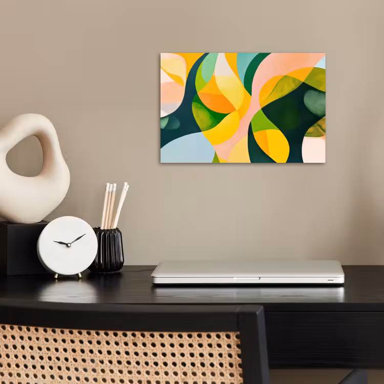 Poster - Abstract - Geel - Roze - Groen — 2