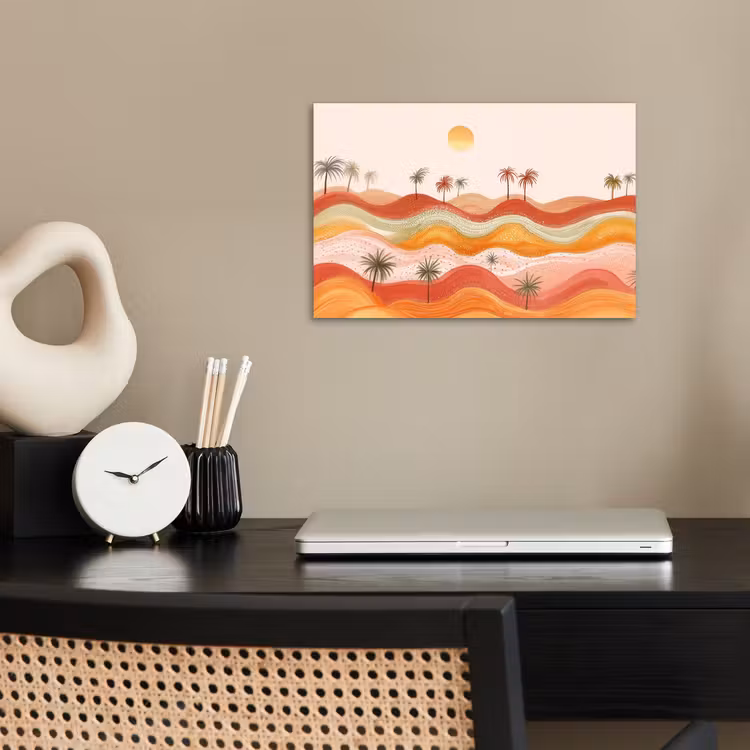 Poster - Abstract landschap - Palmbomen - Kleurrijk — 2