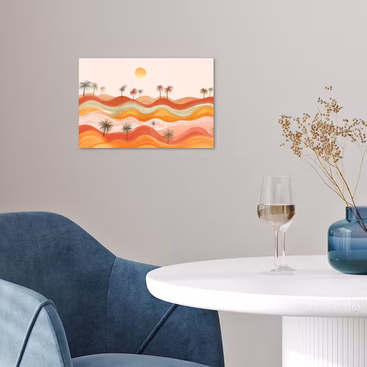 Poster - Abstract landschap - Palmbomen - Kleurrijk — 4