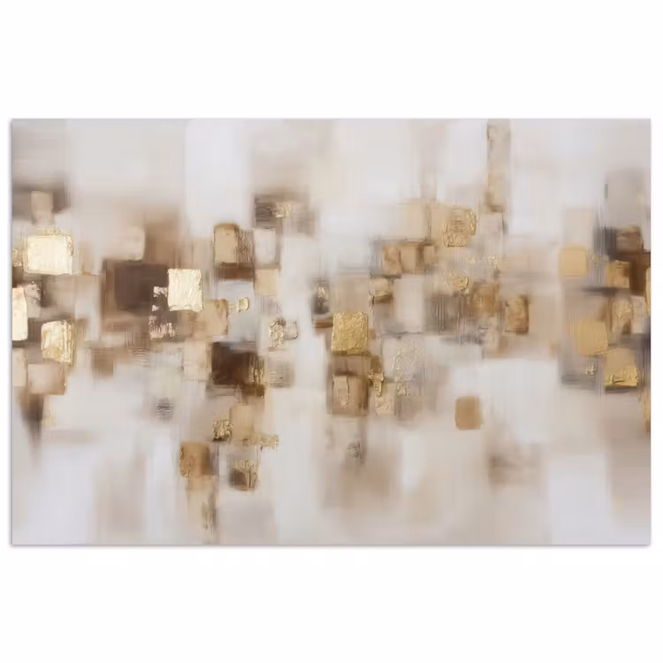 Poster - Abstracte vierkanten - Aardetonen - Mistig — 1