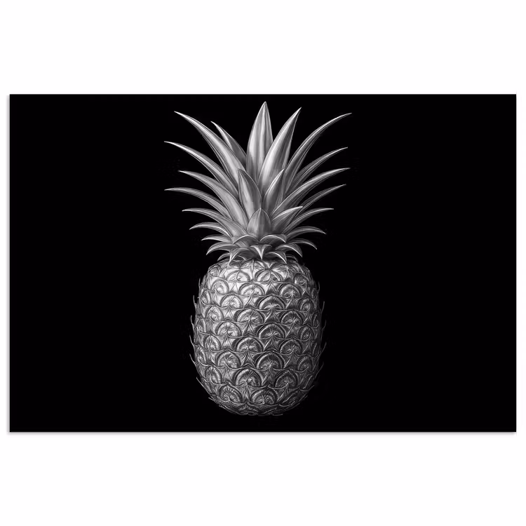Poster - Ananas - Gedetailleerd - Bladeren — 1