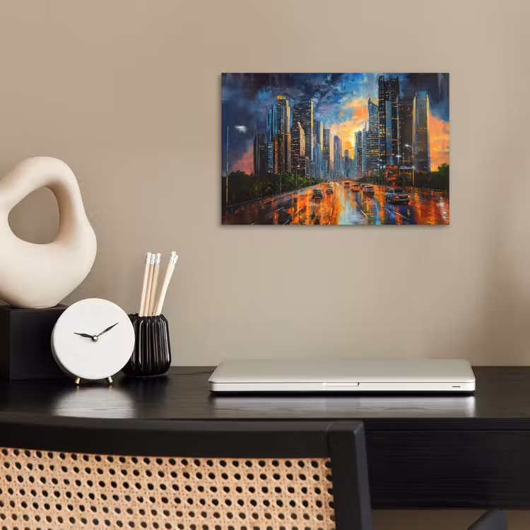 Poster - Auto - Skyline - Zon - Blauw — 2