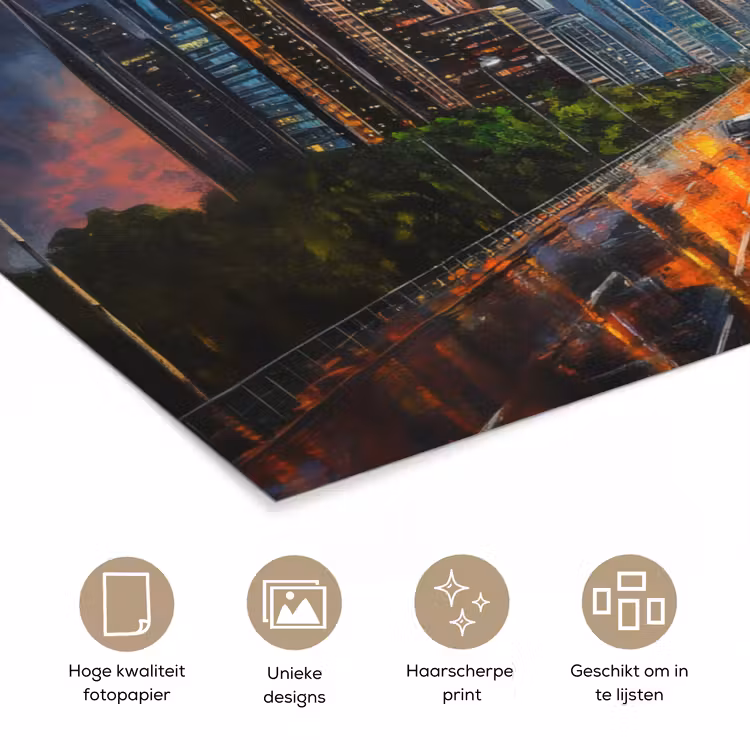 Poster - Auto - Skyline - Zon - Blauw — 5