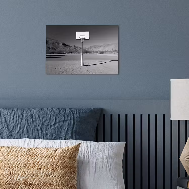Poster - Basketbalpaal - Landschap - Zand - Wit — 3