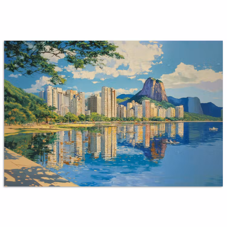 Poster - Berg - Skyline - Strand - Water — 1