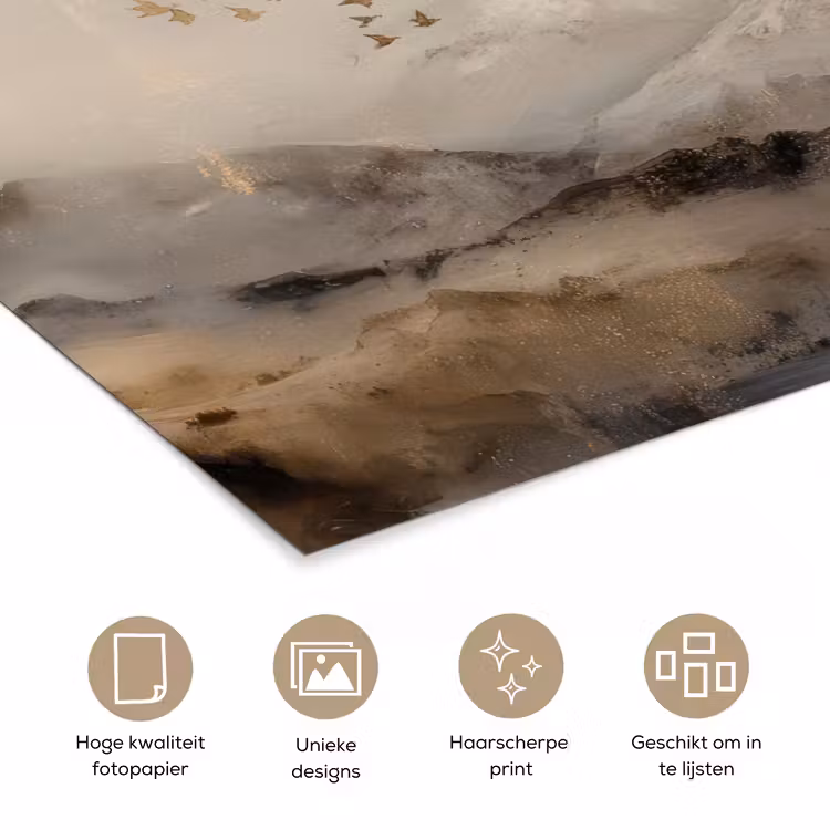 Poster - Berglandschap - Mist - Penseelstreken — 5