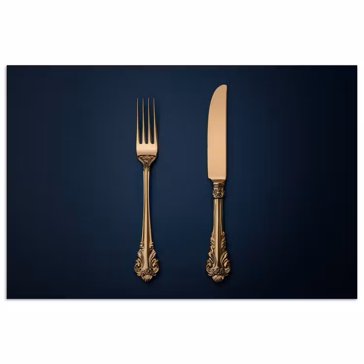 Poster - Bestek - Donkerblauw - Goud — 1
