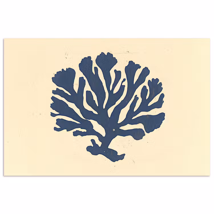 Poster - Blauw koraal - Vertakkingen - Beige — 1