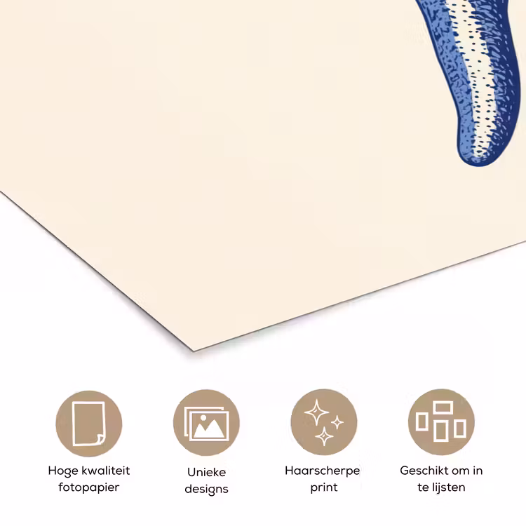 Poster - Blauwe zeester - Minimalistisch - Beige — 5
