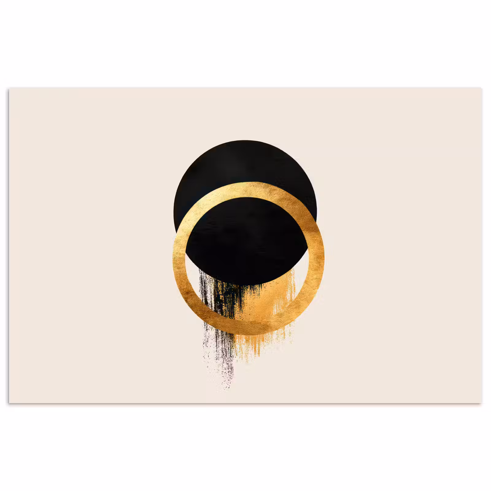 Poster - Abstract ontwerp - Zwarte cirkel - Verfvlekken — 1