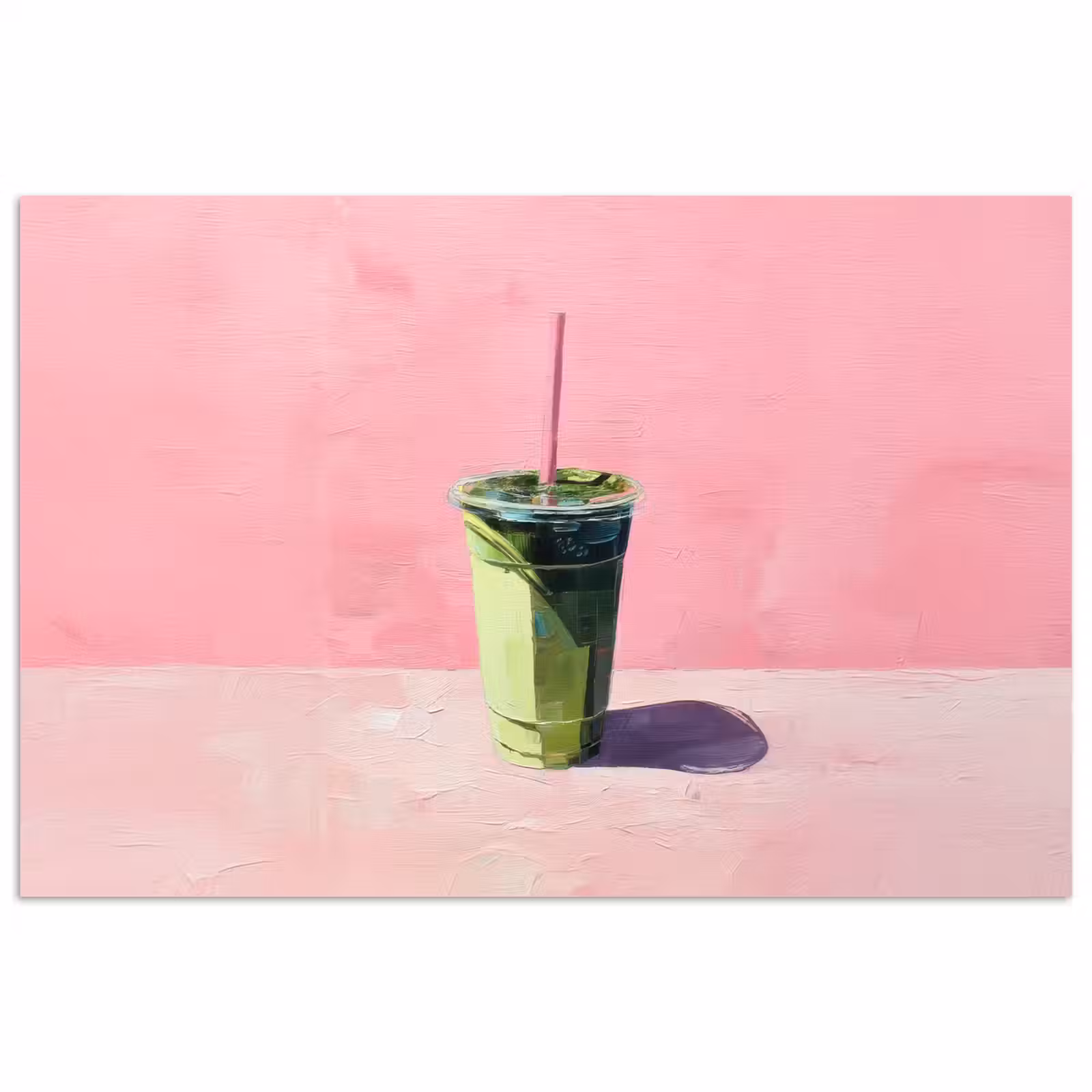 Poster - Beker - Rietje - Minimalistisch - Groen — 1