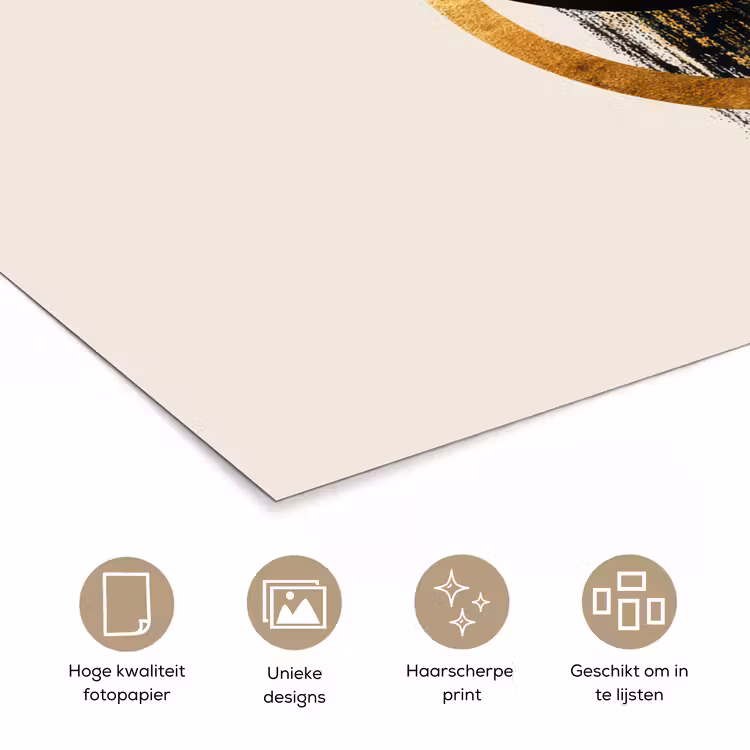 Poster - Abstract ontwerp - Zwarte cirkel - Verfvlekken — 5