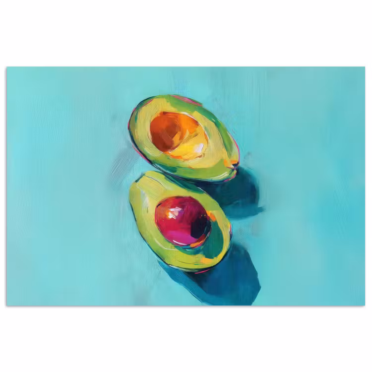 Poster - Avocado - Groen - Pit - Schaduw — 1