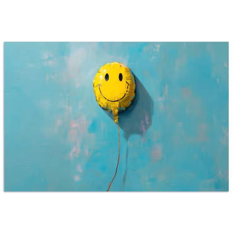 Poster - Ballon - Geel - Smiley — 1