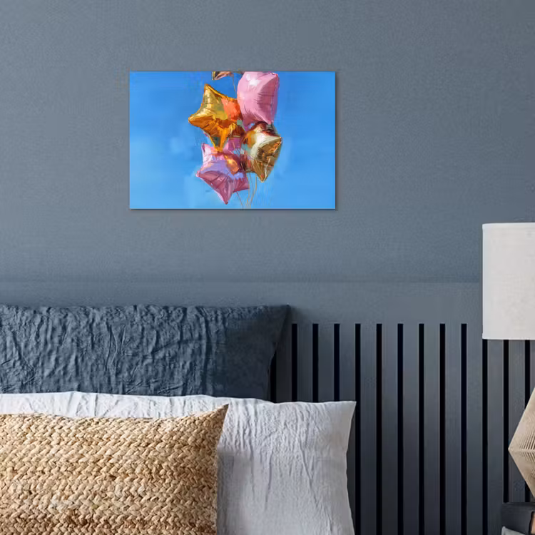 Poster - Ballonnen - Goud - Stervorm - Roze — 3