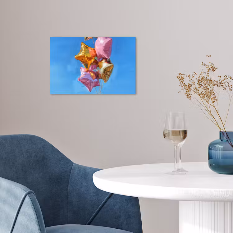 Poster - Ballonnen - Goud - Stervorm - Roze — 4