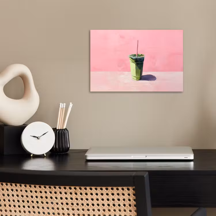 Poster - Beker - Rietje - Minimalistisch - Groen — 2