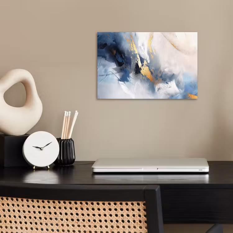Poster - Blauw - Modern - Marmer - Abstract - Goud — 2
