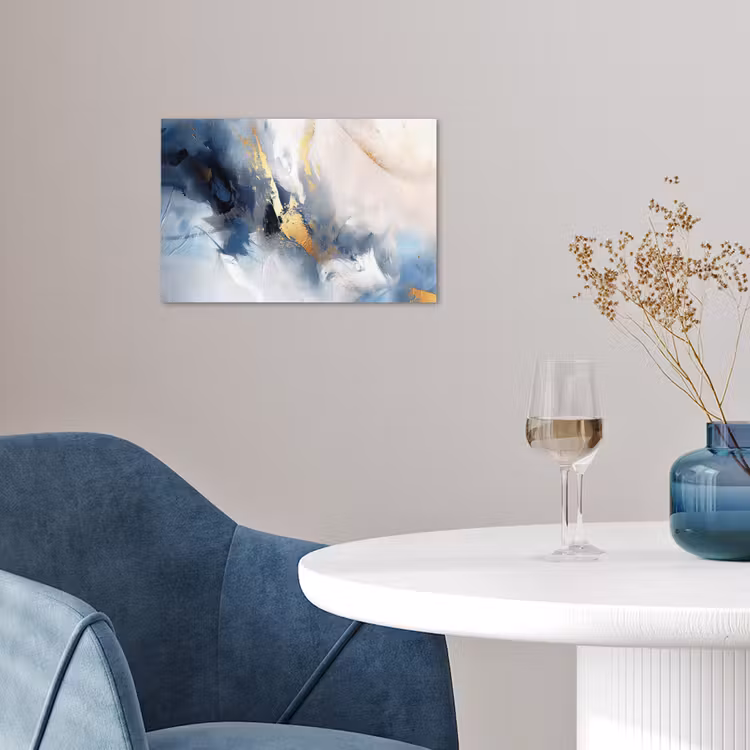 Poster - Blauw - Modern - Marmer - Abstract - Goud — 4