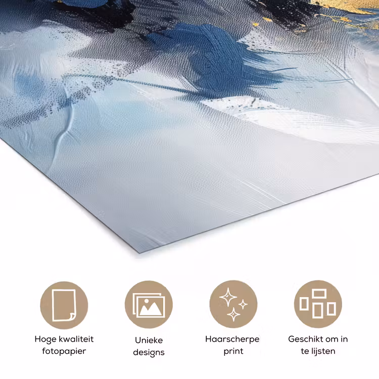 Poster - Blauw - Modern - Marmer - Abstract - Goud — 5