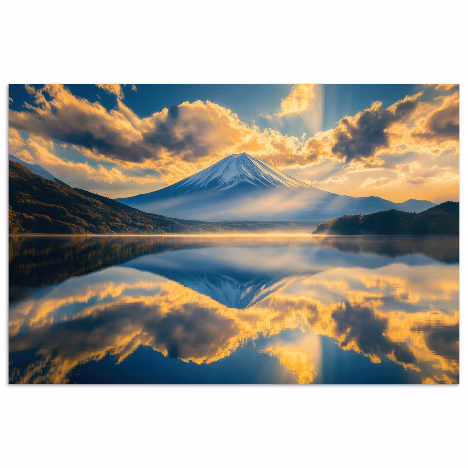 Poster - Berg - Rivier - Zonsondergang — 1