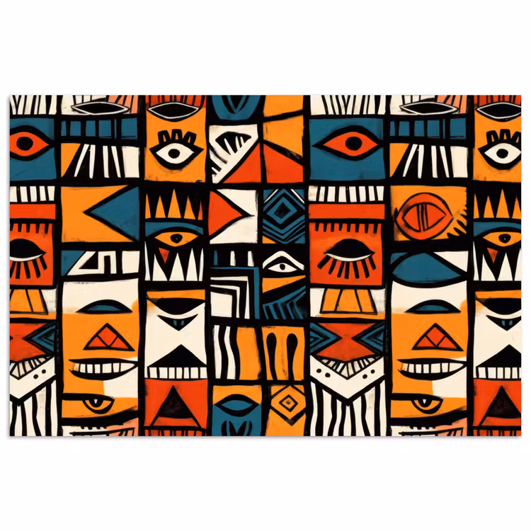 Poster - Abstract - Gezichten - Mozaïek — 1