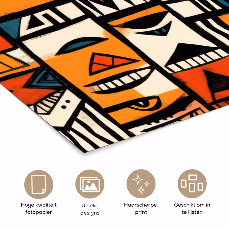 Poster - Abstract - Gezichten - Mozaïek — 5