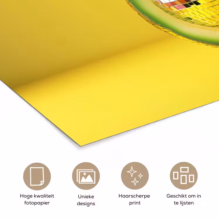 Poster - Avocado - Discobal - Geel - Glitter — 5