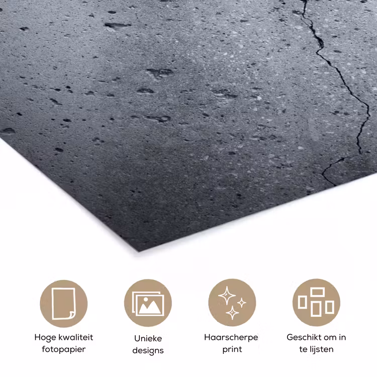 Poster - Beton - Grijs - Scheur — 5