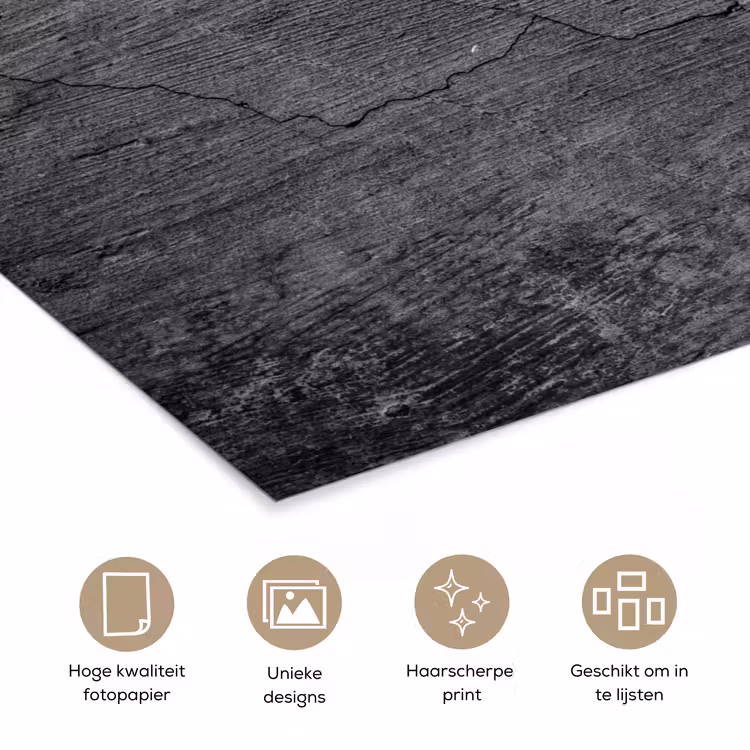 Poster - Beton - Zwart - Scheur — 5